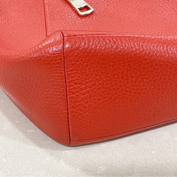 Coach Pebble Prairie Satchel Crossbody Bag Purse Red Orange A1581-34340 - Picture 6 of 10